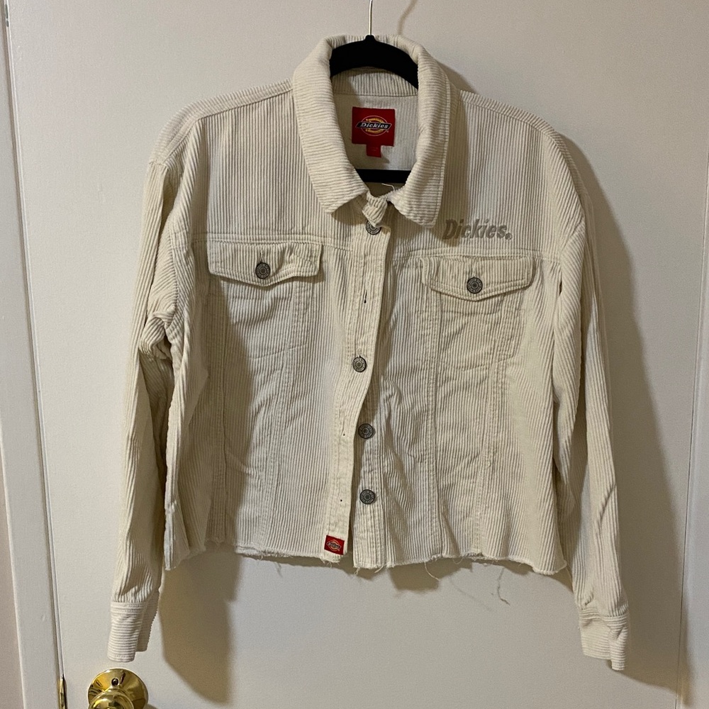 Dickies Off-White Women's Cropped Corduroy Jacket